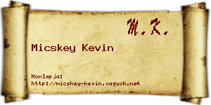 Micskey Kevin névjegykártya