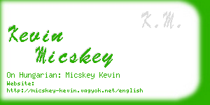 kevin micskey business card